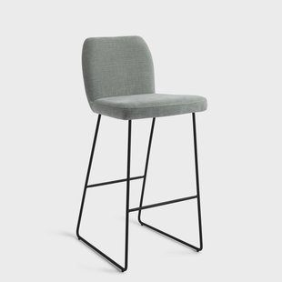 Jesper Home Barkruk 'Ikata' Slide Black, kleur Breezy Blue (zithoogte 75cm)