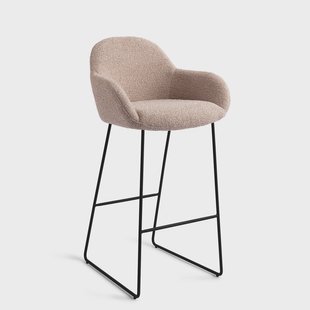 Jesper Home Barkruk 'Kushi' Slide Black, kleur Stone Haze (zithoogte 77cm)