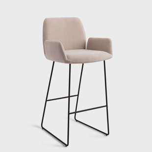 Jesper Home Barkruk 'Misaki' Slide Black, kleur Sand Strand (zithoogte 75cm)