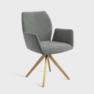 Jesper Home Draaibare Eetkamerstoel 'Misaki' Turn Gold, kleur Breezy Blue