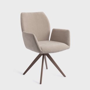 Jesper Home Draaibare Eetkamerstoel 'Misaki' Turn Brown, kleur Sand Strand