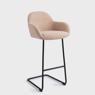 Jesper Home Barkruk 'Kushi' Arch Black, kleur Flax Relax (zithoogte 77cm)