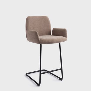 Jesper Home Barstoel 'Misaki' Arch Black, kleur Mocha Mist (zithoogte 66cm)