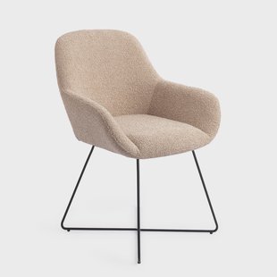 Jesper Home Eetkamerstoel 'Kushi' Cross Black, kleur Flax Relax