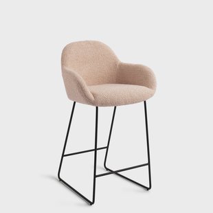 Jesper Home Barstoel 'Kushi' Slide Black, kleur Flax Relax (zithoogte 67cm)