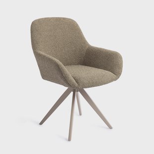 Jesper Home Draaibare Eetkamerstoel 'Kushi' Turn Beige, kleur Moss Meadow