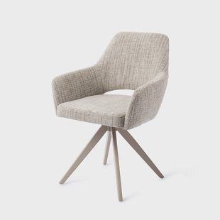 Jesper Home Draaibare Eetkamerstoel 'Yanai' Turn Beige, kleur Caramel Grid