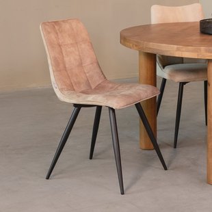 LABEL51 Eetkamerstoel 'Jelt' Velvet, kleur Zand