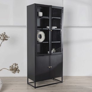 Nohr Vitrinekast 'Shaune' 190 x 80cm, kleur Zwart