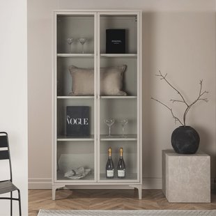 Nohr Vitrinekast 'Danyella' 190 x 90cm, kleur Beige