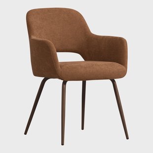 WOOOD Eetkamerstoel 'Jenny' Geweven stof, kleur Bruin