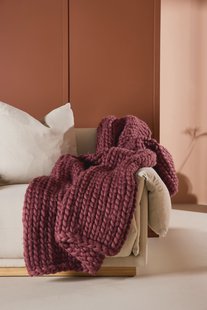 Nohr Plaid 'Alvis' 170 x 130cm, kleur Burgundy