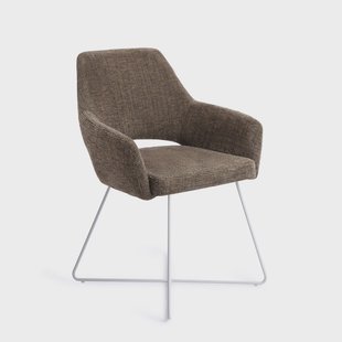 Jesper Home Eetkamerstoel 'Yanai' Cross White, kleur Checked Chestnut