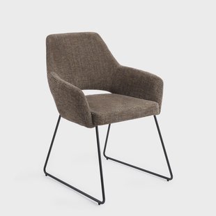 Jesper Home Eetkamerstoel 'Yanai' Slide Black, kleur Checked Chestnut