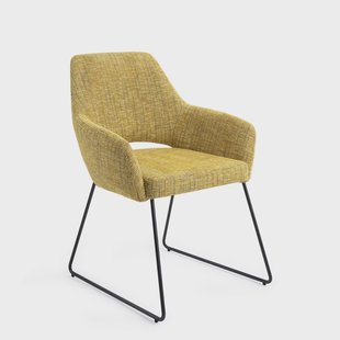 Jesper Home Eetkamerstoel 'Yanai' Slide Black, kleur Lemon Lines