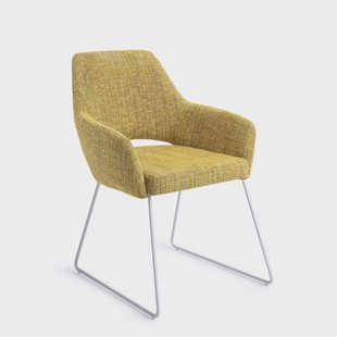 Jesper Home Eetkamerstoel 'Yanai' Slide White, kleur Lemon Lines