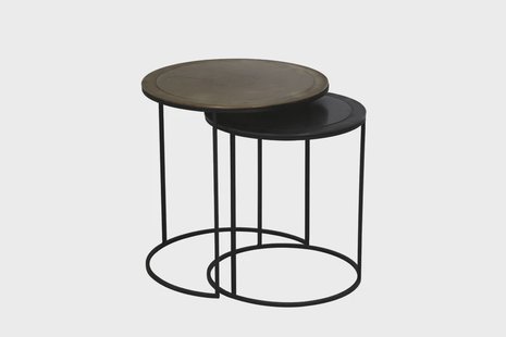Light & Living Sidetable 'Talca', set van 2 stuks, antiek koper met brons