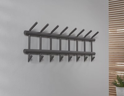 Kapstok 'Letica' 8-haaks, kleur Mat Donkergrijs