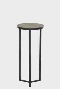 Light & Living Bijzettafel 'Retiro' zuil, mat zwart+ruw antiek brons