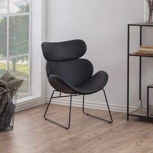 Bendt Fauteuil 'Ida' zwart onderstel, PU zwart