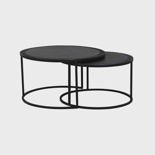 Light & Living Salontafel 'Talca' Set van 2 stuks, 67/75cm, kleur Antiek Lood