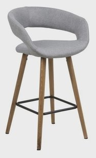 Barstoel 'Pia' (zithoogte 65,5 cm), kleur lichtgrijs