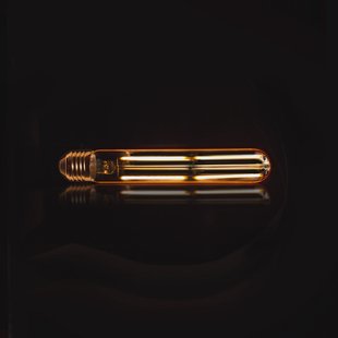 LifestyleFurn Kooldraadlamp 'Buis' 18,5cm, LED E27 4W, kleur Amber, dimbaar