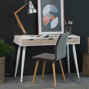 Bureau / sidetable 'Märta' 110 x 50cm met 3 laden , kleur wit / hout