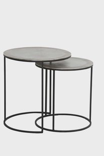 Light & Living Bijzettafel 'Talca' Set van 2 stuks, ruw nikkel