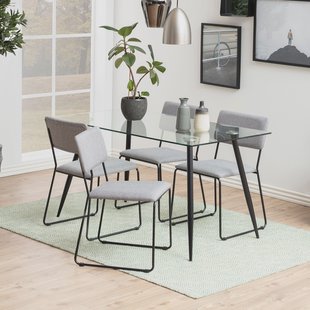 Eettafel 'Louise' 140 x 80cm met zwarte poten