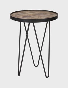 WOOOD Bijzettafel 'Lev' Teakhout, Ø39cm