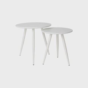 Bijzettafel 'Kevan' set van 2 stuks, kleur Wit