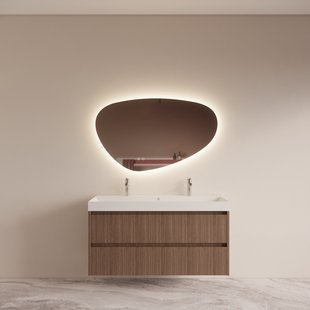 Badmeubelset BWS Riga Met Lako Wastafel Wit 120 cm Donker Eiken Japandi