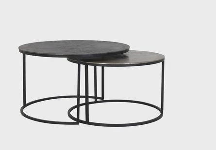 Light & Living Salontafel 'Talca' Set van 2 stuks, ruw lood+antiek lood