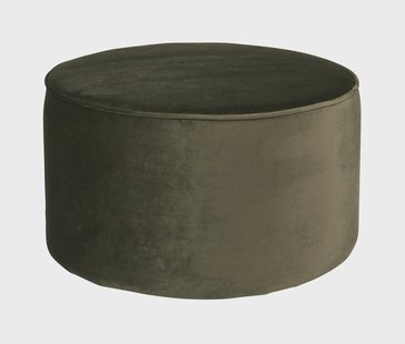 WOOOD Poef 'Sara' Laag , kleur Groen