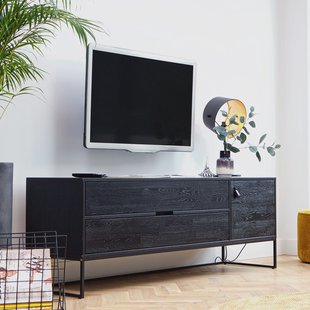 WOOOD TV-meubel 'Silas' Eiken 180cm, kleur zwart