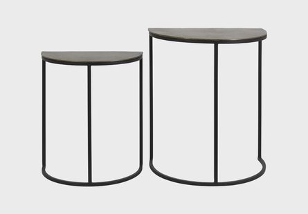 Light & Living Bijzettafel 'Peto' Set van 2 stuks 40x23x49+, ruw antiek brons-m