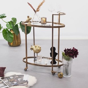 WOOOD Trolley 'Push' kleur Antique Brass