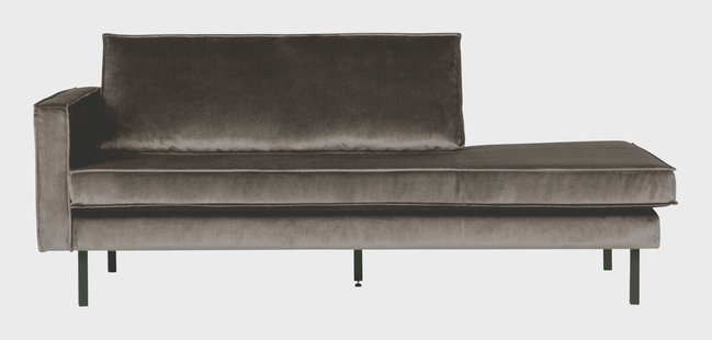 WOOOD Daybed 'Rodeo' Links, Velvet, kleur Taupe