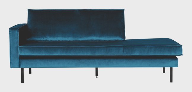 WOOOD Daybed 'Rodeo' Links, Velvet, kleur Blauw