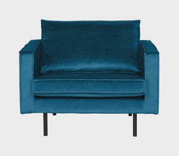 WOOOD Fauteuil 'Rodeo' Velvet, kleur Blauw