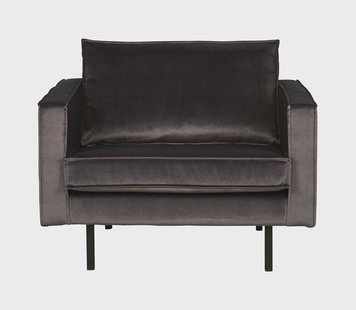WOOOD Fauteuil 'Rodeo' Velvet, kleur Antraciet