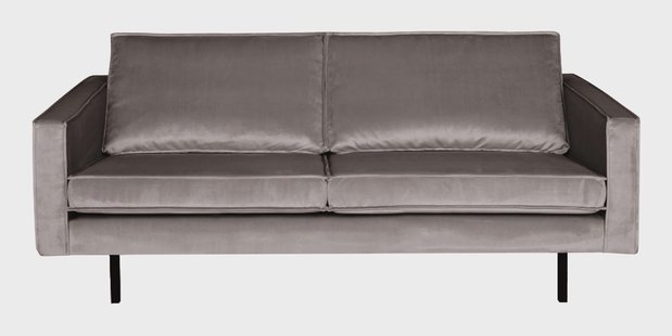 WOOOD Bank 2,5-zits 'Rodeo' Velvet, kleur Taupe