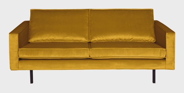 WOOOD Bank 2,5-zits 'Rodeo' Velvet, kleur Oker