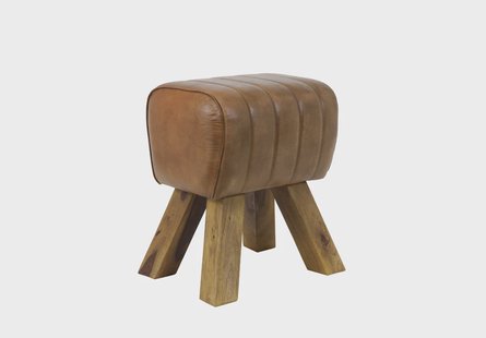 Light & Living Kruk 'Ramy' Leder, kleur Bruin