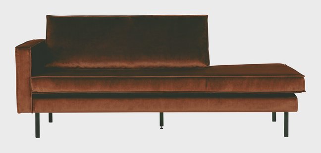 WOOOD Daybed 'Rodeo' Links, Velvet, kleur Roest