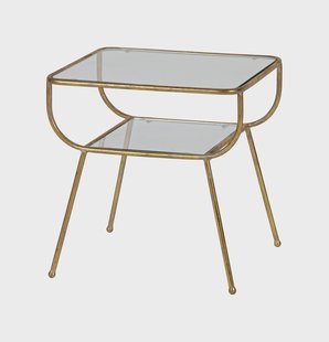 WOOOD Glazen Bijzettafel 'Amazing' kleur Antique Brass