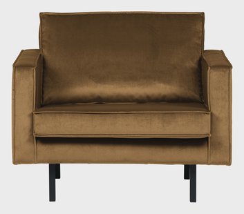 WOOOD Fauteuil 'Rodeo' Velvet, kleur Honing (geel)