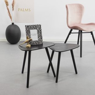 WOOOD Bijzettafel 'Nila' Set van 2 stuks, kleur Zwart