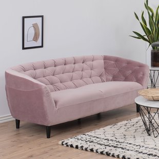 Bendt Bank 'Loes' 3-zits, Velvet, kleur roze